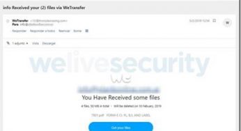 ESET identifica correos falsos con supuestos archivos vía WeTransfer
