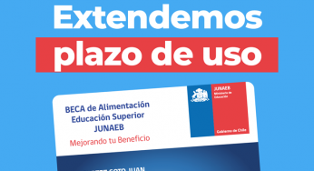 Excepcionalmente, Junaeb extiende vigencia de saldo de Beca de Alimentación para la Educación Superior