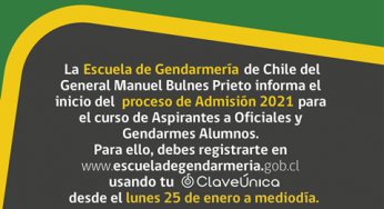 Inscripciones a Escuela de Gendarmería serán on line y con clave única