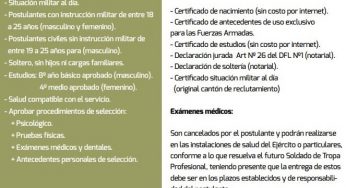Ejército invita a postular al proceso de Soldado de Tropa Profesional