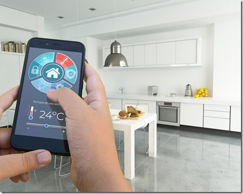Home automation modern interior kitchen