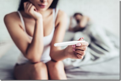 Couple with pregnancy test