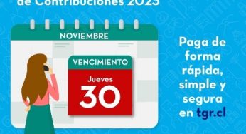 Hasta el 30 de noviembre se puede pagar cuarta cuota de contribuciones 2023