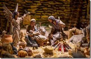 Pesebre de Navidad con José ,María y José.