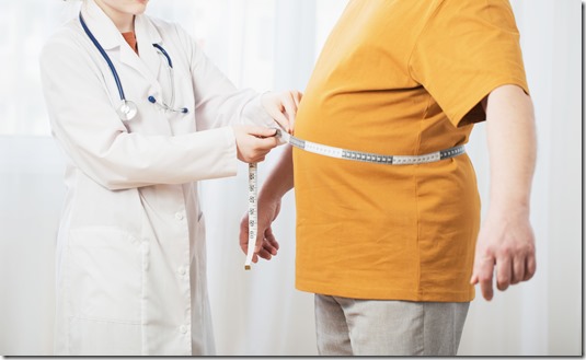 doctor measures  man measures  waist