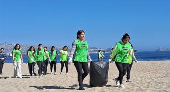“Mechoneo Solidario” de Santo Tomás Viña del Mar finalizó con limpieza de playa Caleta Portales