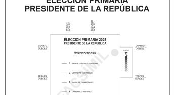 SERVEL publica facsímil de la papeleta para las Primarias Presidenciales del 29 de junio