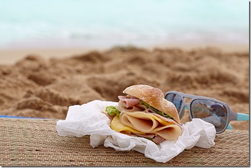 Sandwich on a beach