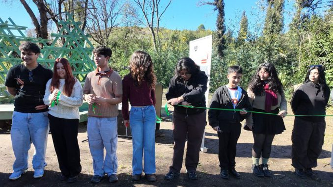 Pabellón 30 construido por estudiantes de arquitectura de la USM en el Jardín Botánico de Viña del Mar.