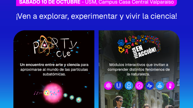 Estudiantes y asistentes disfrutando de actividades interactivas en el Festival de Ciencia y Tecnología en la USM