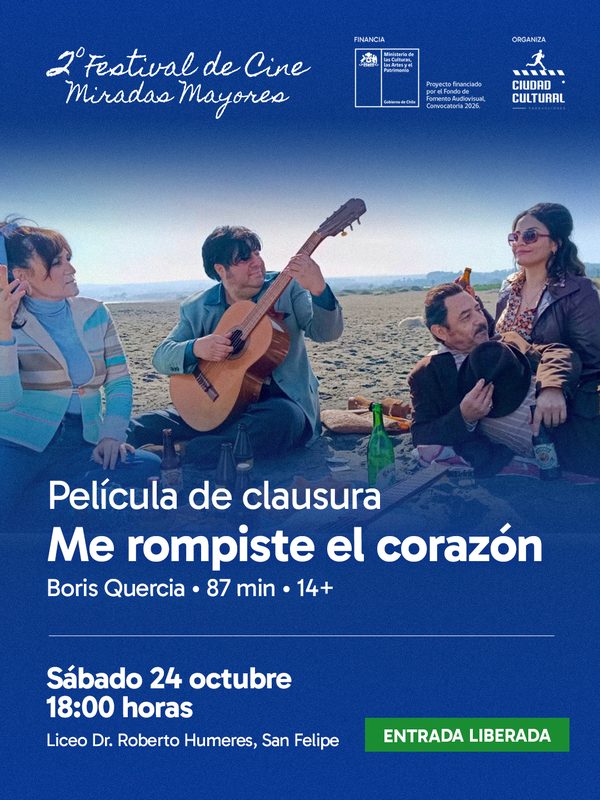 Proyección y cierre del 2° Festival de Cine Miradas Mayores en el Liceo Dr. Roberto Humeres de San Felipe.