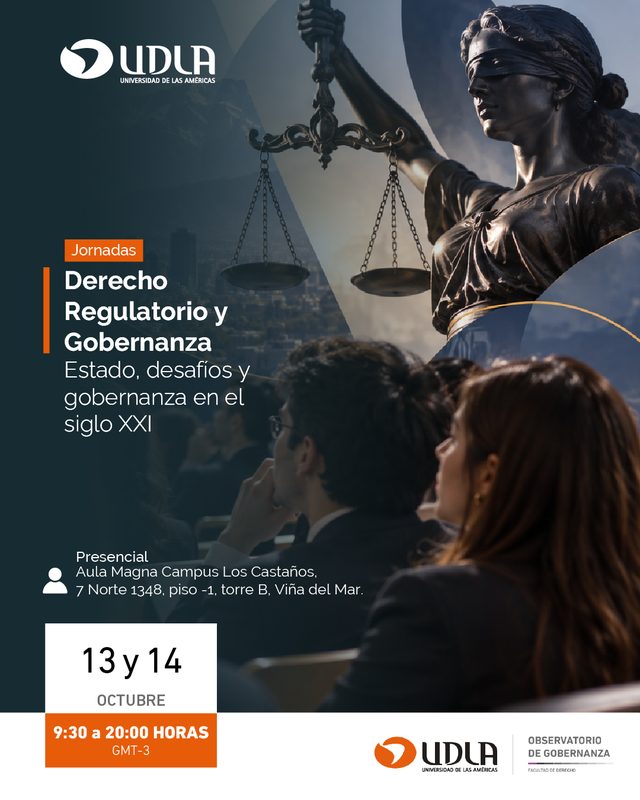 Aula Magna de UDLA Sede Viña del Mar durante las jornadas de Derecho Regulatorio y Gobernanza