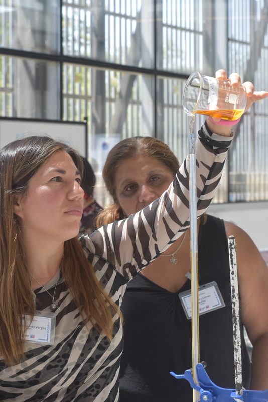 Profesores participando en taller de nanociencia y nanotecnologia en la USM junto a investigadores de CEDENNA