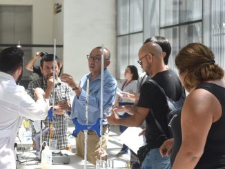 Profesores participando en taller de nanociencia y nanotecnologia en la USM junto a investigadores de CEDENNA